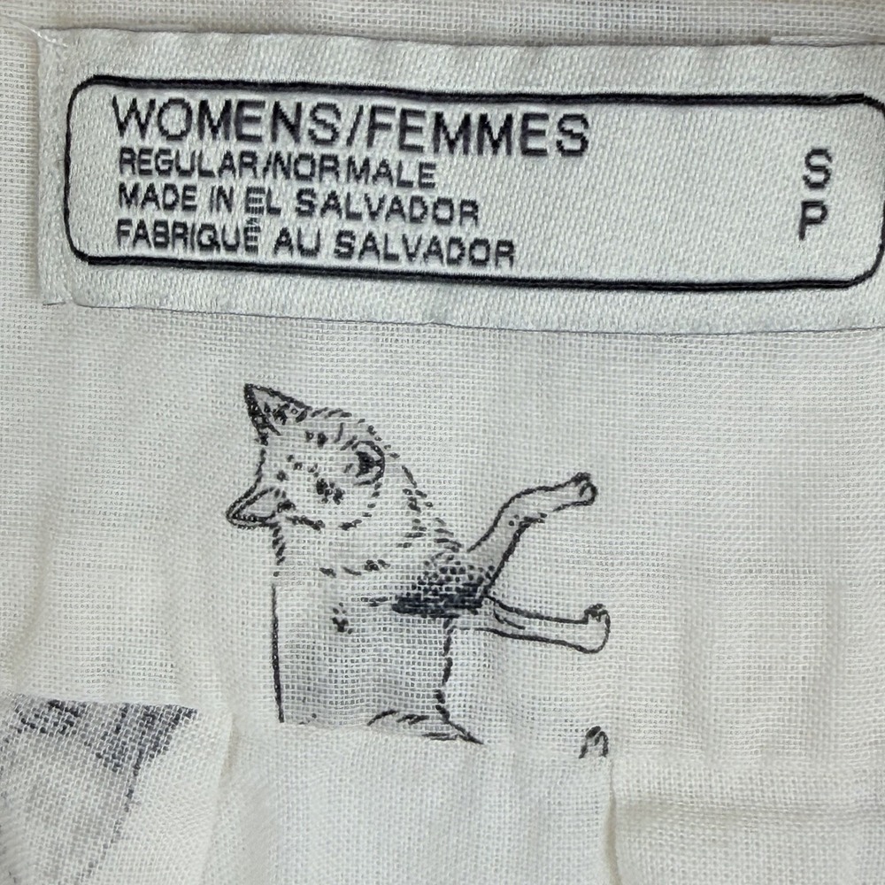 The North Face women Shirt All Over Print Wolves Wolf Nature SZ-S organic cotton - Picture 14 of 16